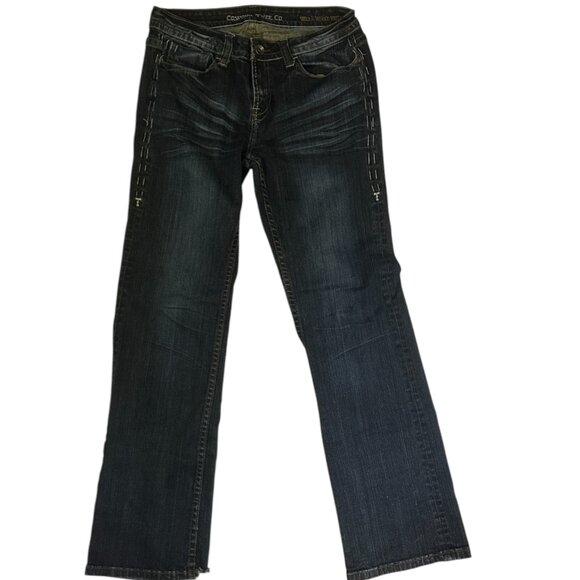 Cowgirl Tuff Bronc Dark Wash Y2K Midrise 32x33 Boot Cut Western Jean 32x33 - Picture 2 of 15